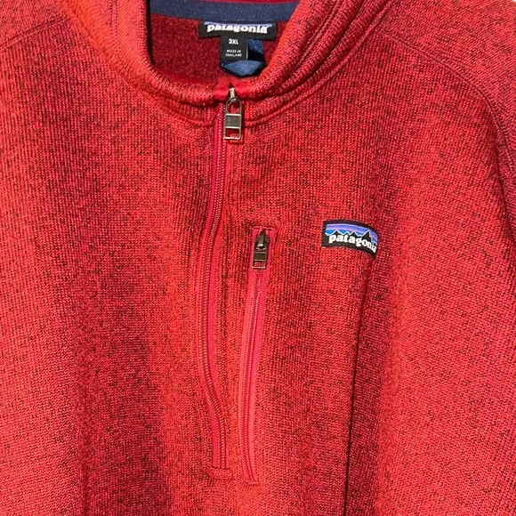 Patagonia Men's XXXL Vibrant Red Zip-Up Sweater - Picture 3 of 12